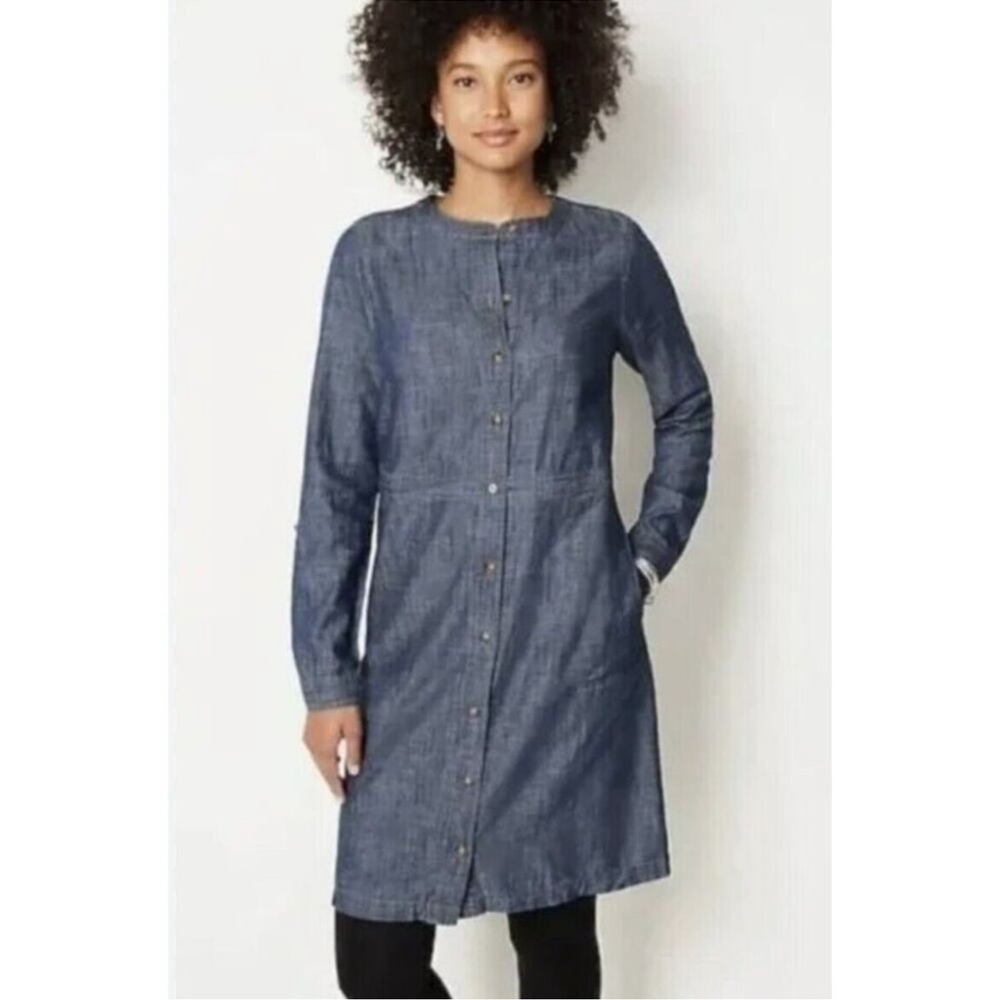 J. Jill Denim Glendale Chambray Shirt Dress Small Petite